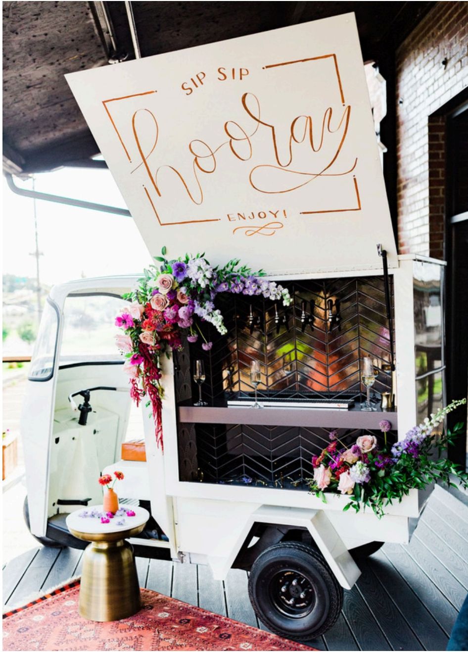 Moxie tap truck decorated with florals